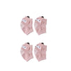 Pair of pink breathable dog knee pads with embroidered eyes for joint protection and floor traction