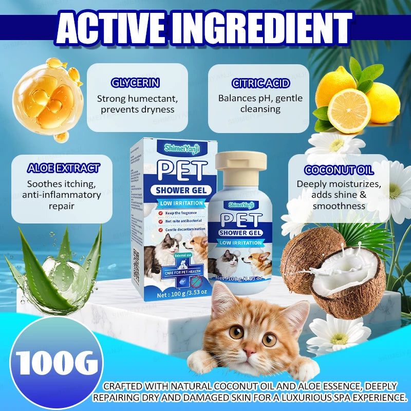 A product image showing a 100g cream crafted with coconut oil and aloe essence for skin repair.