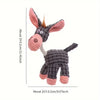 A handmade plush dog toy featuring a gray body and pink ears, shown against a white background.