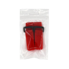A pair of red soft pet chicken collars packaged in a clear plastic bag.