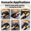 Reusable pet hair removal glove in black and yellow for dogs and cats