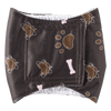 A dark brown washable belly band for a male dog with paw print patterns.