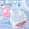 A clear plastic ball with pink components is shown being flushed down a toilet, demonstrating one-click installation.