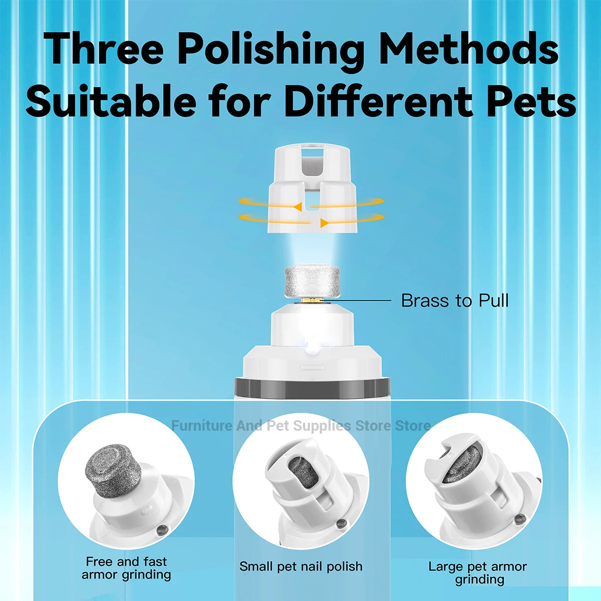 Three polishing methods for pet nails including armor grinding and polish using a brass to pull tool