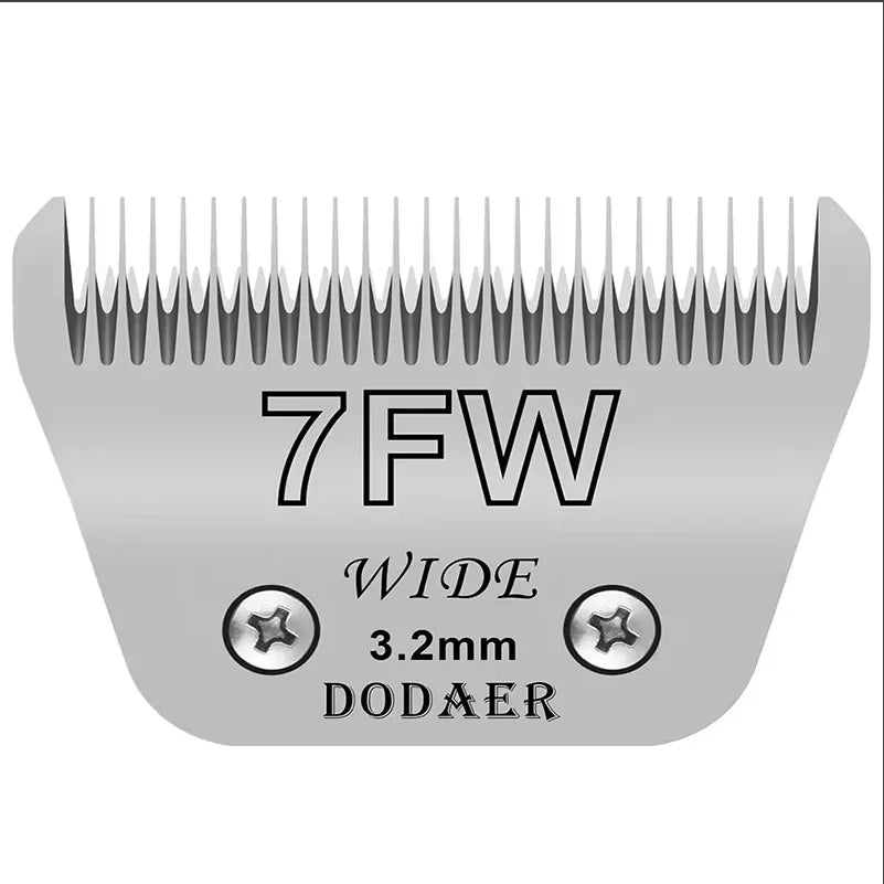 Vue rapprochée d'une lame de 7FW pour tondeuses à poils, taille 3,2mm, marque DODAER.