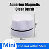 Brosse magnétique blanche pour nettoyer l'aquarium, montrant les dimensions.