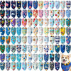 A collection of 100 dog bandanas featuring various donut print designs for holidays and parties.