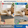 Extra-Large Double-Layer Cat Litter Mat with honeycomb texture shown with a cat