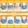 Instrucciones para añadir comida húmeda a un cuenco slow feeder Lick Sphere azul para perros