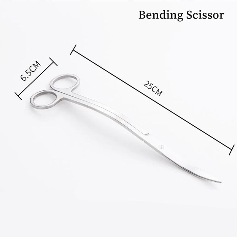 Pinza dobladora de acero inoxidable para limpiar acuarios.