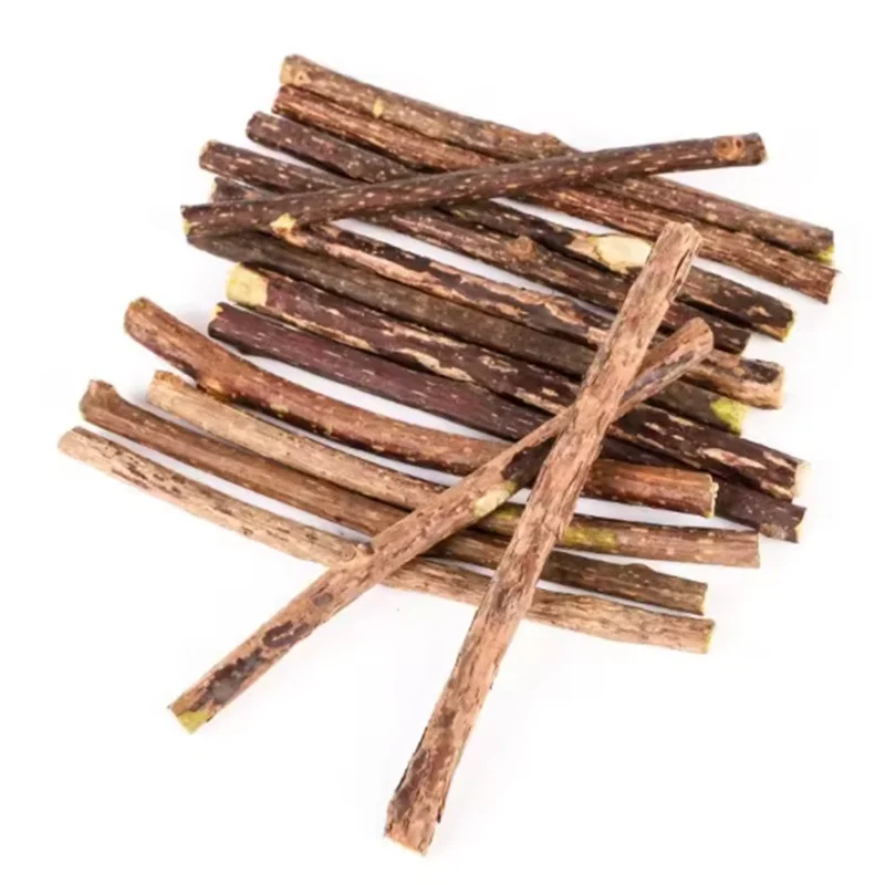 A bundle of natural herbal cat chew sticks with brown and reddish-brown coloration.