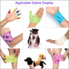 A grid showing various applicable scenes for pet puppies anti-dirt leggings, including hands, a cat, and dogs.