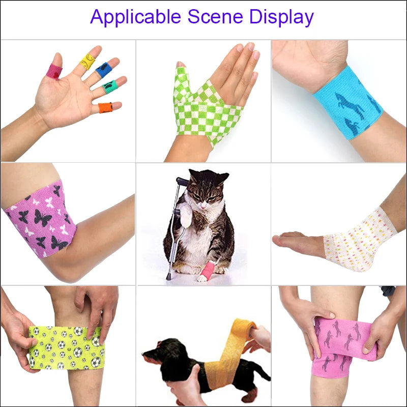 A grid showing various applicable scenes for pet puppies anti-dirt leggings, including hands, a cat, and dogs.