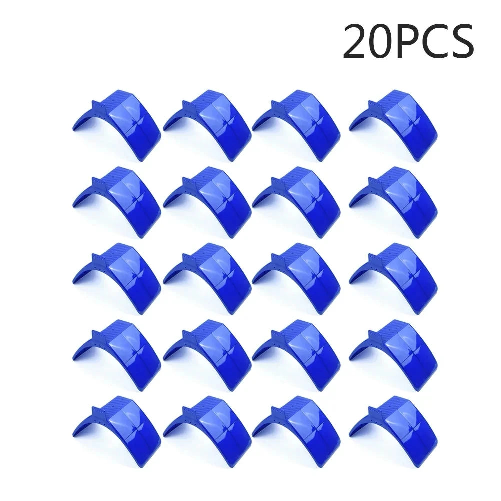 A set of 20 blue plastic bird rest stands for pigeons and doves.