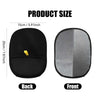 Black reusable pet hair cleaning gloves shown from the back and front views
