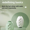 A white reusable gel lint roller is displayed on a light green surface, with a similar colored version in the foreground.