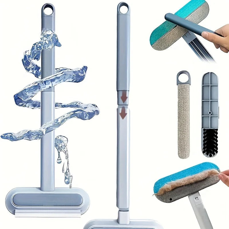 A set of reusable dog hair brushes and tools for easy carpet cleaning, including a long brush and various attachments.