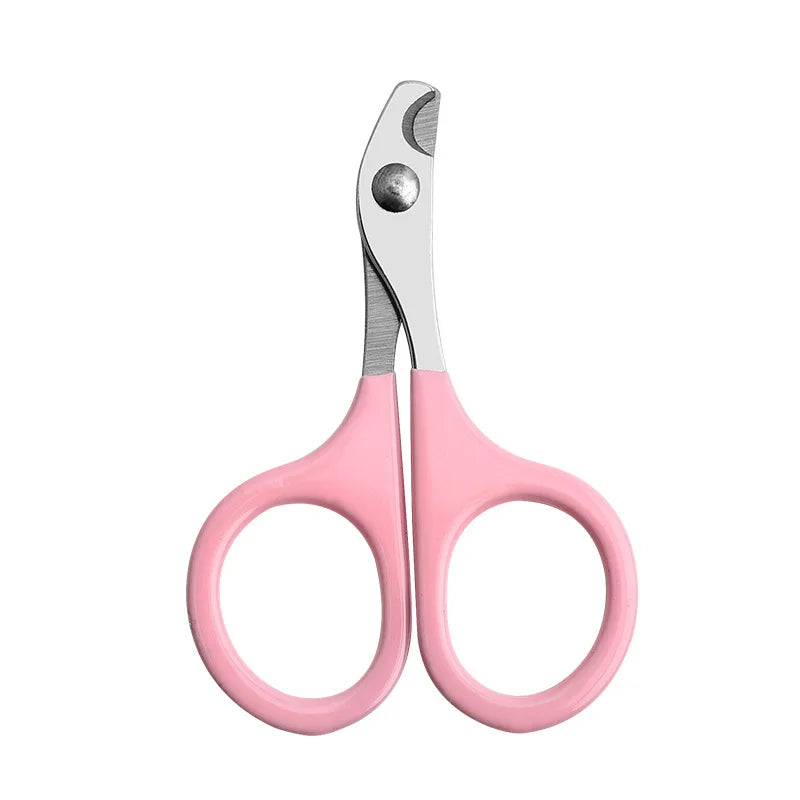 A pair of pink professional pet nail clippers and trimmers.