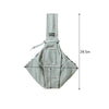 A light gray pet carrier sling bag for dogs and cats shown flat with dimensions 19.5in wide and 7.8in deep.