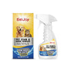 A bottle of EelJoy Pet Stain & Odor Remover spray with a white pump dispenser and a box for dogs and cats.