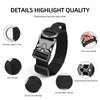 Details of a professional tactical dog collar showing various features like D-ring, buckle design, and elastic band.