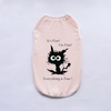A light pink breathable summer pet vest featuring a black silhouette of a distressed cat with text that reads It's Fine I'm F