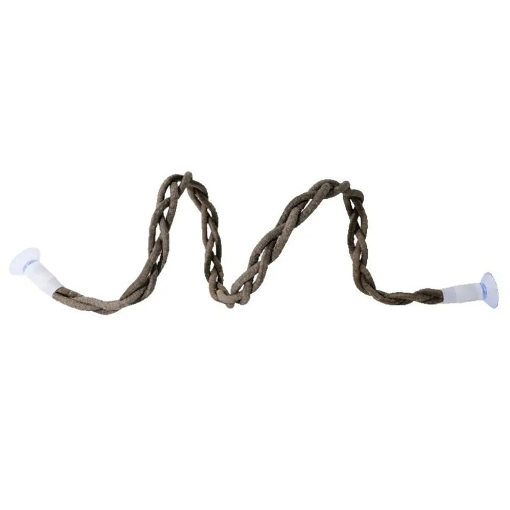 A brown, braided suction cup hammock designed for bird climbing.