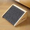 Solid wood pet stairs with non-slip steps made of light wood and gray textured material