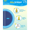 Diagram showing the three steps to install a durable dog splash pad for summer fun