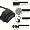 Black adjustable soft dog muzzle with mesh padding designed to be resistant to abrasion and easy to put on and off