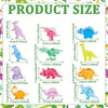 Eine Sammlung farbenfroher Mini-Harz-Dinosaurierfiguren in verschiedenen Farben und Größen auf weißem Hintergrund.