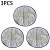 Three replacement mats for a litter box, showing the folded product in silver and blue packaging.