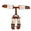 Adjustable reflective pet strolling pants in brown and beige with gray accents