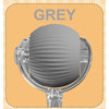 A grey automatic rolling interactive ball for cats shown in a close-up view.