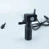 A black 3-in-1 aquarium filter pump with a clear tube and electrical cord.