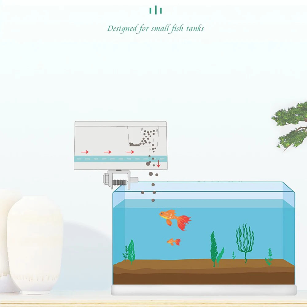 Râtelier automatique WiFi blanc pour animaux de compagnie, conçu pour petits aquariums avec réservoir transparent et mécanism