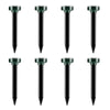 A set of five black solar powered ultrasonic pest repellers for lawn and garden