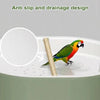 Automatic bird bathtub featuring an anti-slip and drainage design with a resting stick.