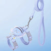 Set de arnés y correa para abeja y gato de color lila claro con clip y correa plateada.