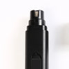 Schwarzer, wiederaufladbarer Nagelhaut-Feiler für Haustiere mit strukturiertem Tip und Gleitmechanismus.