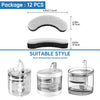 A package of 12 replacement filters for pet water fountains, showing various sizes and styles.