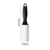 A white adhesive lint roller with a black handle, shown against a white background.