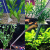 Stainless steel aquarium cleaning tool set showing various tools for cleaning fish tanks.