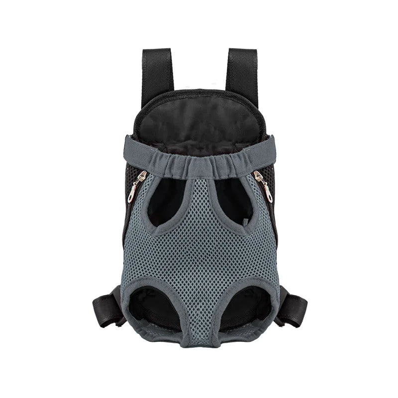 Sac à dos respirant gris pour animaux de compagnie, conçu pour chiens et chats