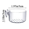 Clear acrylic aquatic plant pot with a drainage hole and a decorative fin.