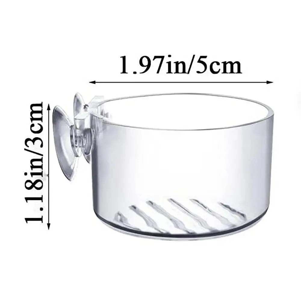Clear acrylic aquatic plant pot with a drainage hole and a decorative fin.