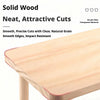 A close-up view of a solid wood hamster climbing platform with neat, attractive cuts and smooth edges.
