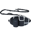 Black hands-free dog walking belt with storage pockets and bungee leash