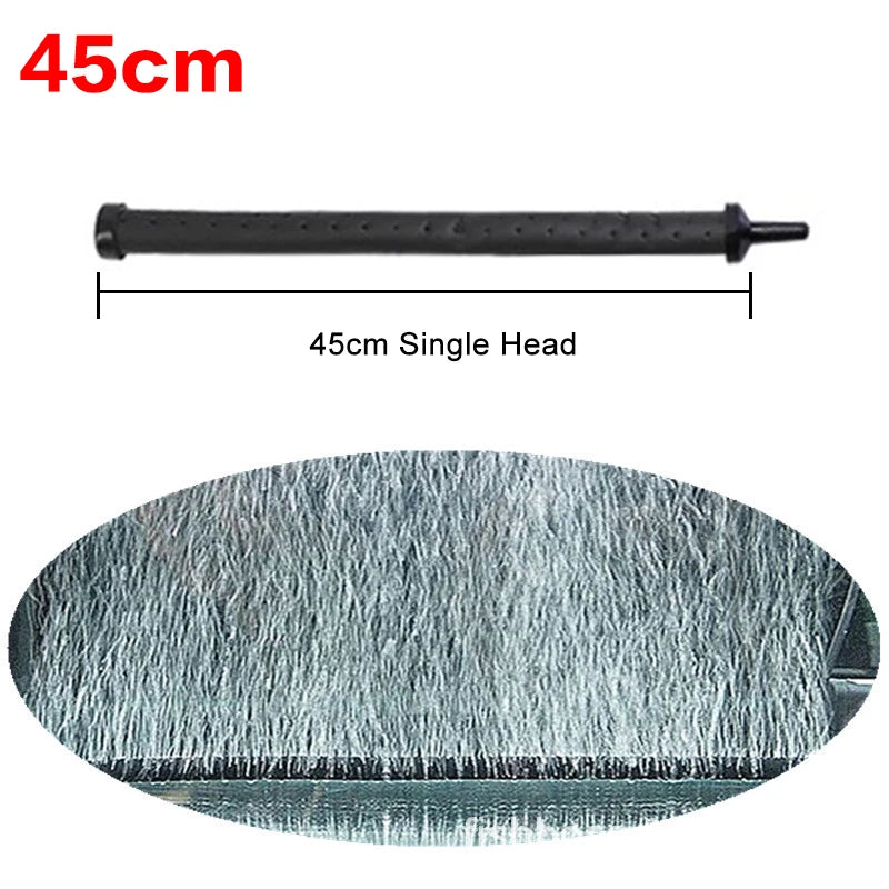 A black aquarium air tube aerator with a 45cm length and a textured, finned head.