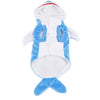 Costume de cosplay de requin pour chien en polaire blanc et bleu